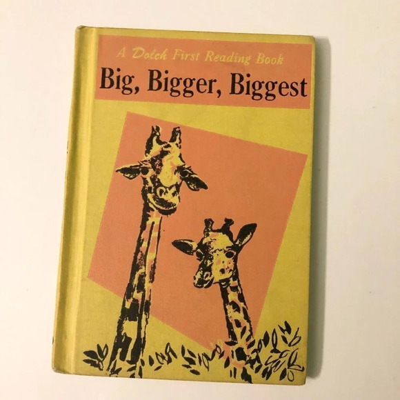 Vintage 1959 Big Bigger Biggest  Dolch First Reading Book Giraffes - Picture 16 of 16